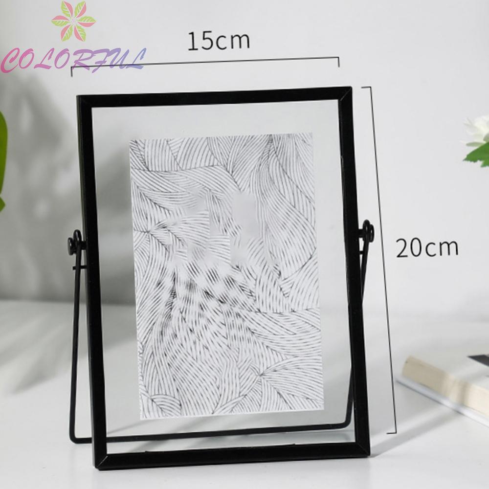 Stylish Metal Photo Frame for Tabletop Display of Photos Art and Pressed Flowers