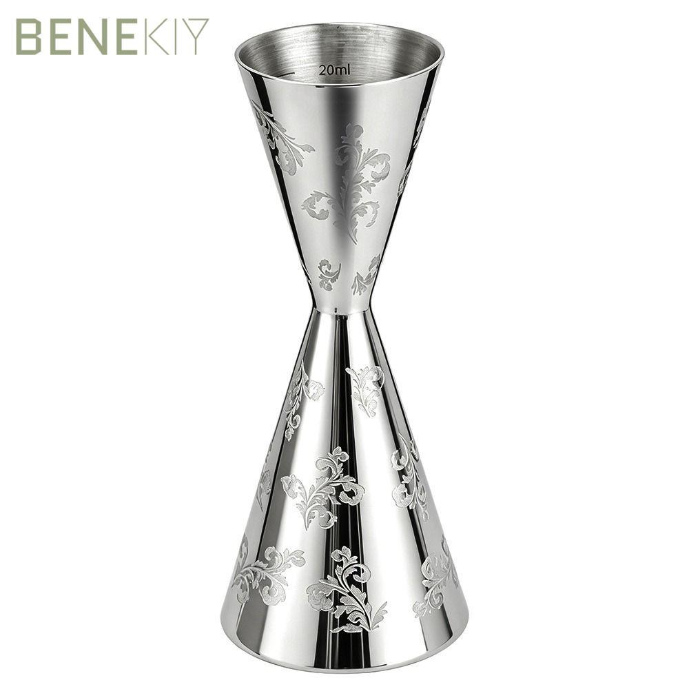 BENEKIY Cocktail Jigger Cup, Lá Inox Thiết Kế Sọc Hai Đầu Jigger, Thanh Jigger Bar 30 / 60ml Chuyên 
