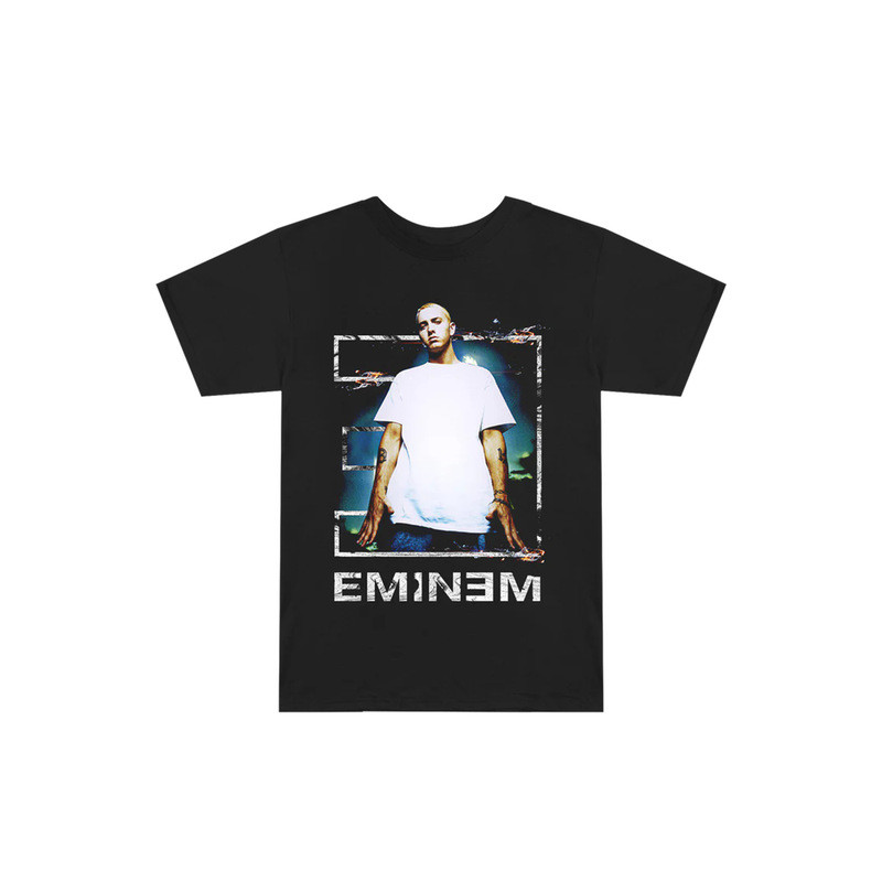Eminem Eminem Eminem 75th Oscar Tượng vàng Giải thưởng Raptor Áo thun Cotton dáng rộng kiểu Mỹ tay n
