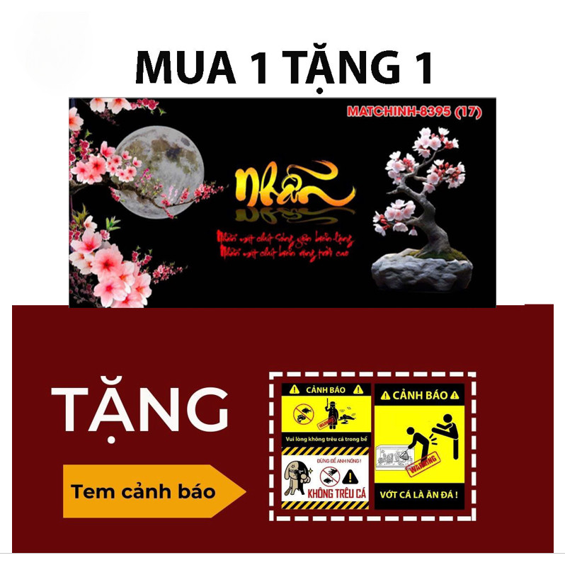 Tranh Bể Cá 3D Dán Hồ Cá Mẫu Nền Đen Cá Rồng Tặng Tem Cảnh Báo