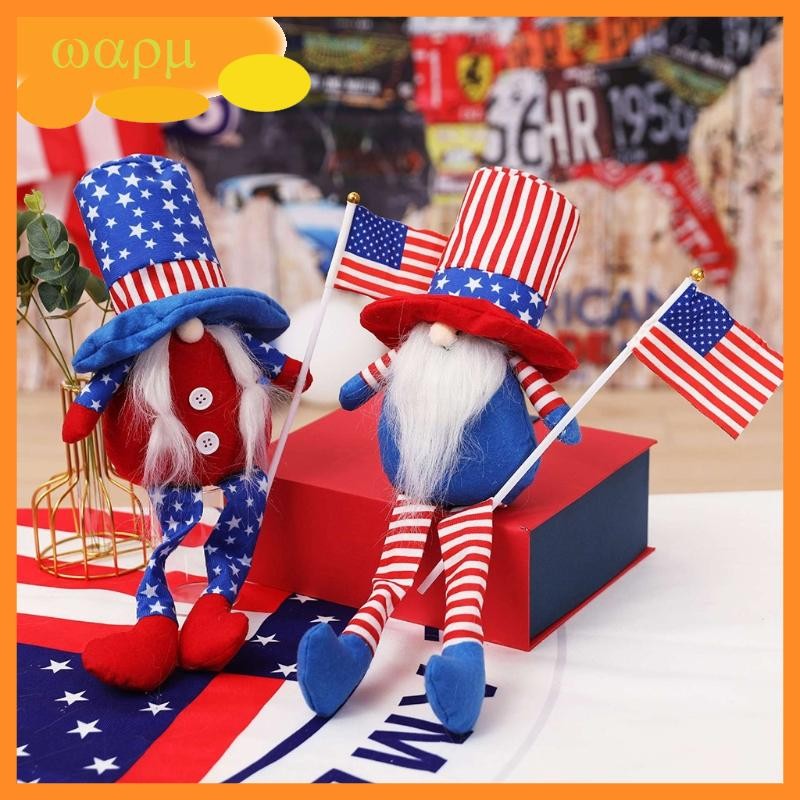 WMMB Ngày Độc Lập Gnome Cờ Mỹ Ngày Tưởng Niệm Yêu Nước Tomte 4th of July Lùn Elf Scandinavia Đồ Tran