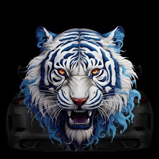 Miếng Dán Xe Hơi, Totem Phong Cách Hổ Xanh Trắng, Đề Can Bình Xăng Xe Máy, Chống Va Đập Cửa Sổ Ô Tô, Kính Chắn Gió