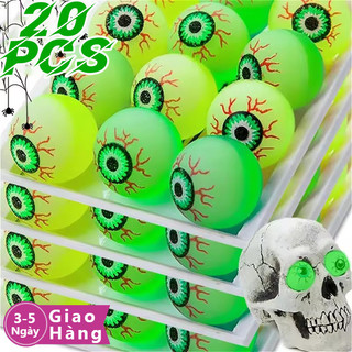 [3-5 ngày đến] 20 Đồ chơi nhãn cầu đàn hồi phát sáng trong bóng tối | Bóng đèn ngủ Halloween có bề mặt kết cấu cho các trò chơi giác quan, trẻ em từ 3 tuổi trở lên được chứng nhận CE