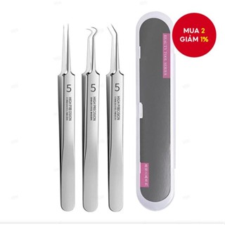 3 Kẹp di động Ultra-Sharp No. 5 Nhíp Hỗ trợ giảm mụn để loại bỏ mụn đầu đen - Dụng cụ làm đẹp chuyên nghiệp