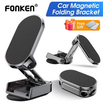 Fonken Gấp Giá Đỡ Điện Thoại Ô Tô Xoay Được Mini Dải Hình Đứng Cho Điện Thoại Kim Loại Nam Châm Mạnh GPS Xe Gắn