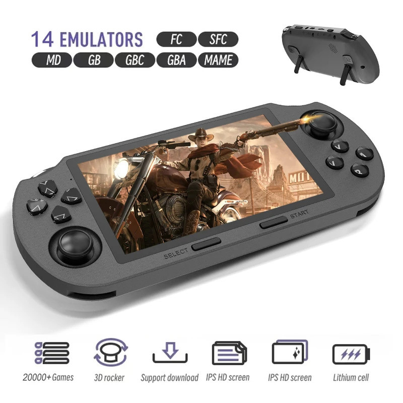 Máy chơi game cầm tay SF3000 Màn hình IPS 4,5 Inch Di động Retro Video Game Console Tích hợp hơn 20000 trò chơi cho PS1 / GBA / SFC