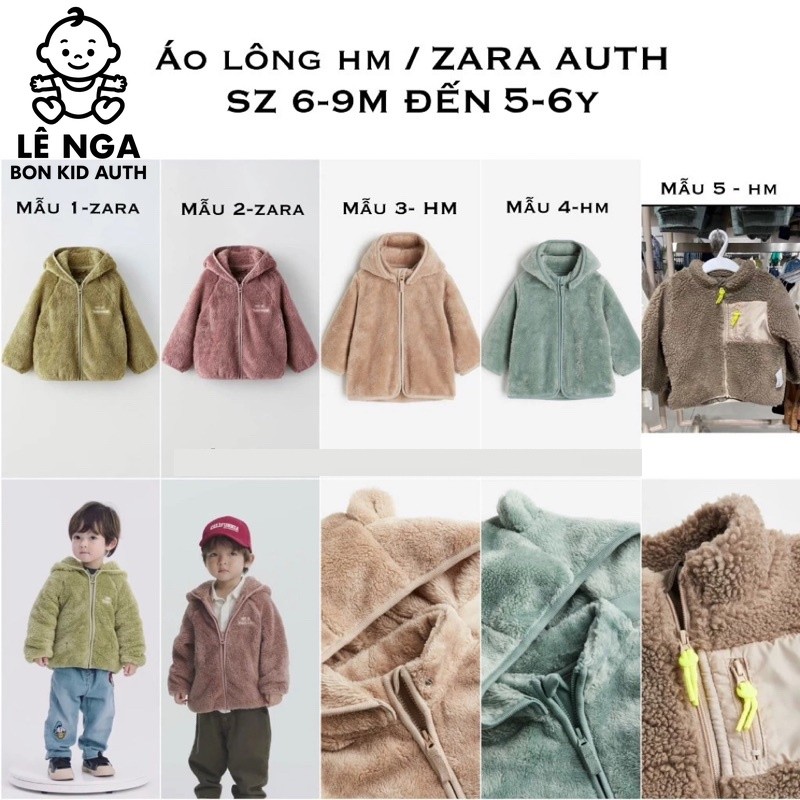 [BONKID] Áo khoác lông HM /ZARA săn sale JAPAN/ CHINA 6-9m đến 5-6y ĐỌC KỸ LƯU Ý