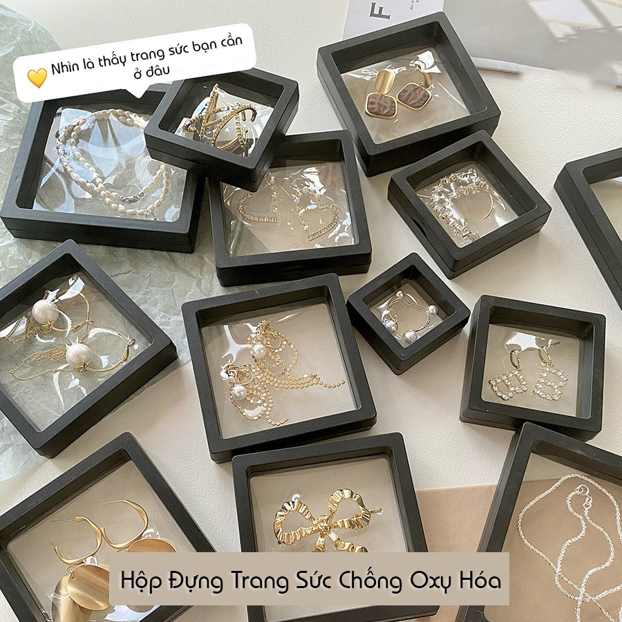 M7 Hộp Đựng Trang Sức Màng PG Trong Suốt, Hộp Hoa Tai Mini Trưng Bày Nữ Trang MALAN