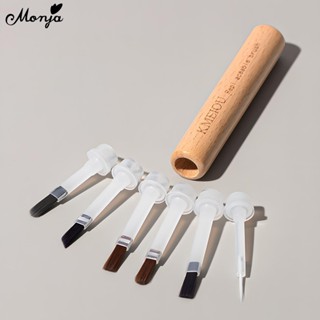  Monja Móng Tay Nghệ Thuật Bàn Chải Có Thể Thay Thế Đầu Bàn Chải Gỗ Chắc Chắn Tay Cầm Bút UV Gel Ba Lan Vẽ Tranh Bàn Chải Chất Lỏng Applicators Làm Sạch DIY Thiết Kế Làm Móng Tay Salon Dụng Cụ DIY 