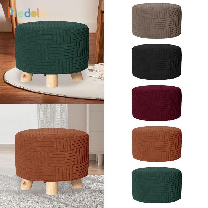 Vỏ Ottoman Có Chống Trơn Trượt Đáy Đàn Hồi Để Chân Bao Tròn Ottoman Bảo Quản Co Giãn Ottoman Slipcov