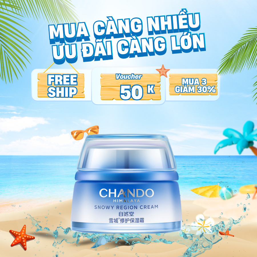 Kem Dưỡng Ẩm Vùng Băng Tuyết CHANDO Himalaya 50g Chứa Niacinamide Hàng Chính Hãng
