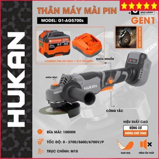 Máy mài, Máy cắt pin Hukan G1-AG5700S, Chân pin phổ thông, 3 Cấp tốc độ, Động cơ Không chổi than, Hàng chính hãng