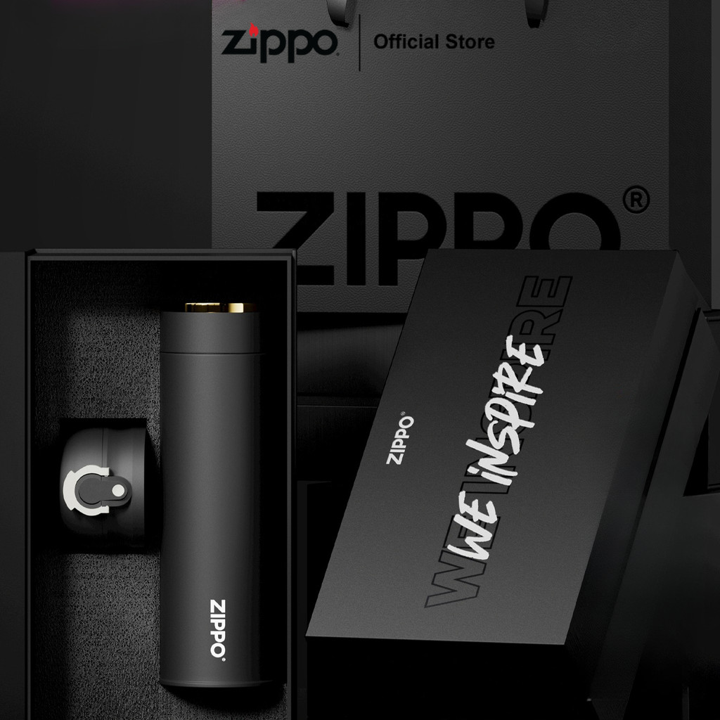 [Zippo Chính Hãng – Thương Hiệu Mỹ] Bình Giữ Nhiệt Zippo 400ml – Thép Cao Cấp, Hiển Thị Nhiệt Độ, Th
