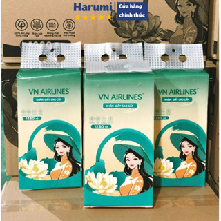 Thùng 10 Bịch Khăn Giấy Rút VN Airlines 1280 Tờ 4 Lớp Treo Tường Đa Năng , Khăn Lau Bếp, Khăn Bếp, Khăn Giấy Treo Tường