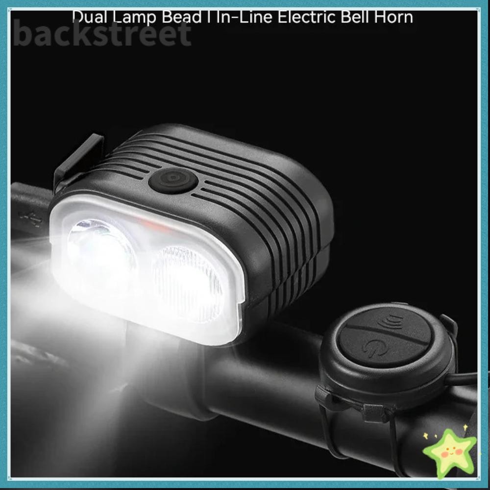 BACKSTRETDV Đèn pha xe đạp có còi, có còi xe đạp điện an toàn, còi xe đạp 120db DIY cho MTB