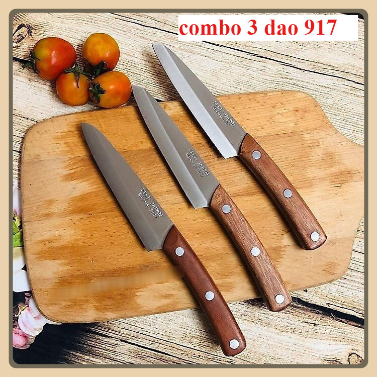 chuyên sỉ - combo 3 dao gọt cắt rau củ, trái cây, dao gọt japan cắt gọi siêu bén, dao gọt cắt 917 ja