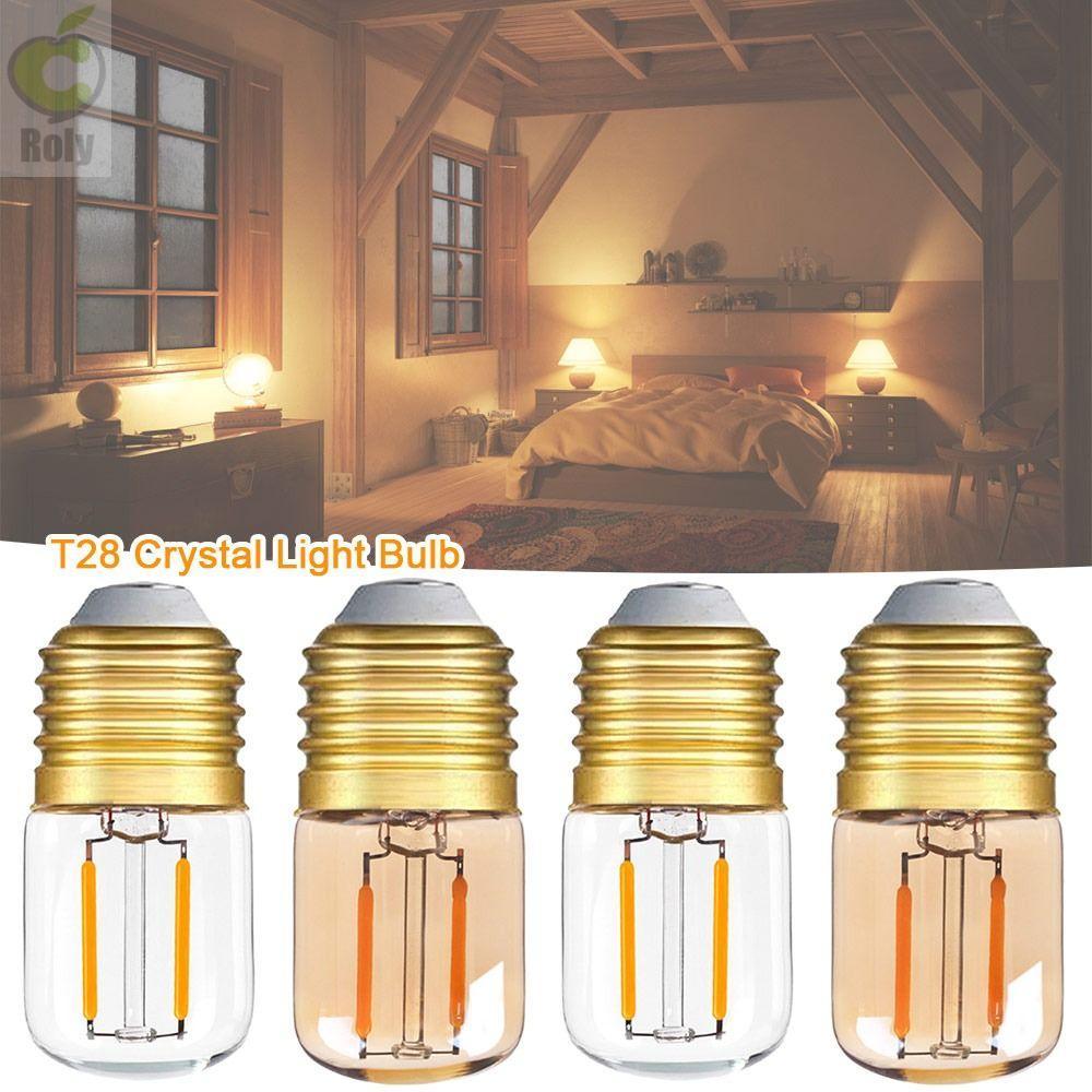 Bóng đèn LED ROLY, Bóng đèn pha lê E26 E27 1W T28, Bóng đèn nến sợi đốt 2200K Trang chủ