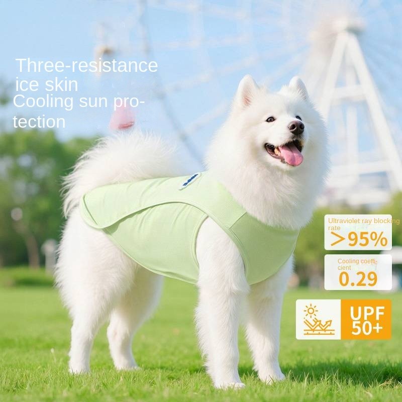 Dog Clothes Cool Clothes Summer Outwear Sun Protection Cooling Pet Samoyed Border Collie Medium Larg