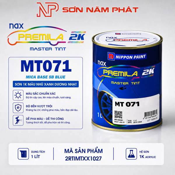Sơn Nippon 1K MT071 – Nhũ Xanh Dương Nhạt | 1 Lít