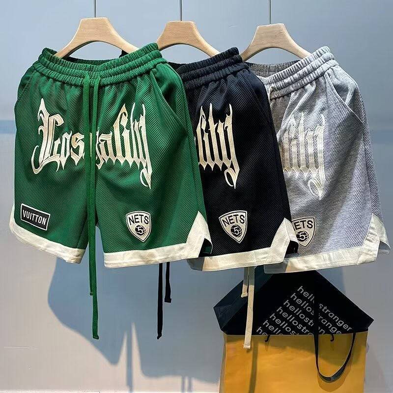 Men's Summer Thin Training Sports Running Pants Embroidered Large Size Loose Pants IcAx