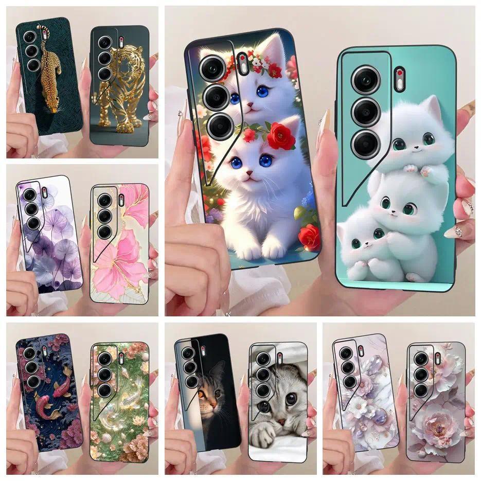 Dành Cho Tecno Camon 40 Pro 4G Ốp Lưng CM6 Mèo Dễ Thương Sơn Vỏ Điện Thoại TPU Mềm Cho Tecno Camon 4