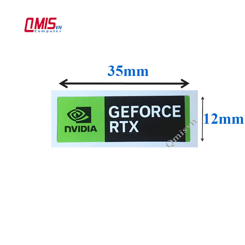 1 cái tem Nvidia Geforce RTX 35*12mm  - Tem dán logo card đồ họa cho Laptop PC - STICKER