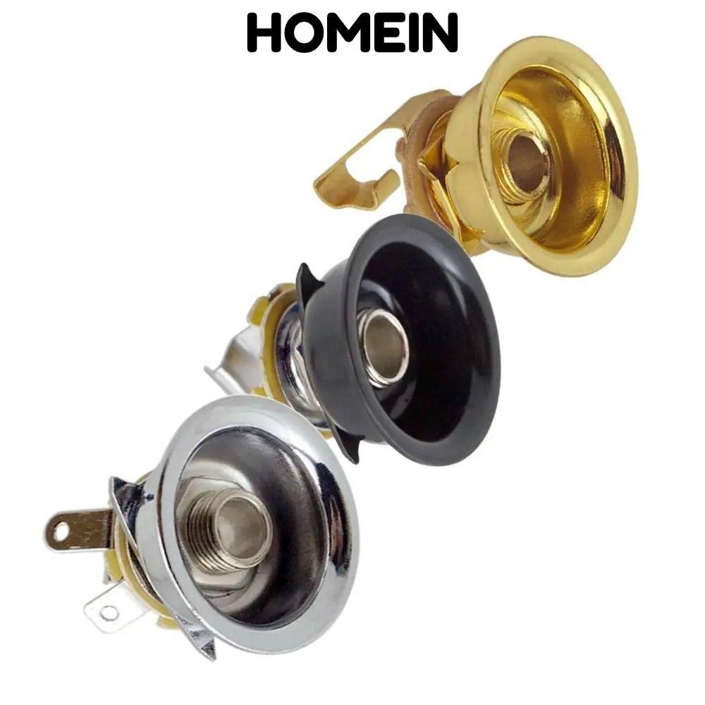 HOMEIN 6.35mm Jack Ổ Cắm, Đồng Tròn TL Jack Đầu Ra Đàn Guitar Jack, Sắt Chống Mài Mòn Tele Guitar Ja