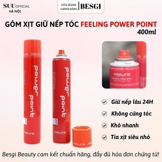 Gôm Đỏ Keo Xịt Tạo Kiểu Giữ Nếp Tóc Nam Nữ Power Point Feeling Chính Hãng 400ml