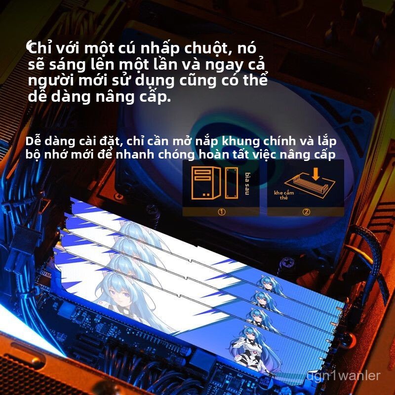 Kit Ram PC DDR4 64GB 2x32GB bus 3200 2666 tản nhiệt nhôm chip nhớ Hynix bộ nhớ máy tính để bàn chơi 