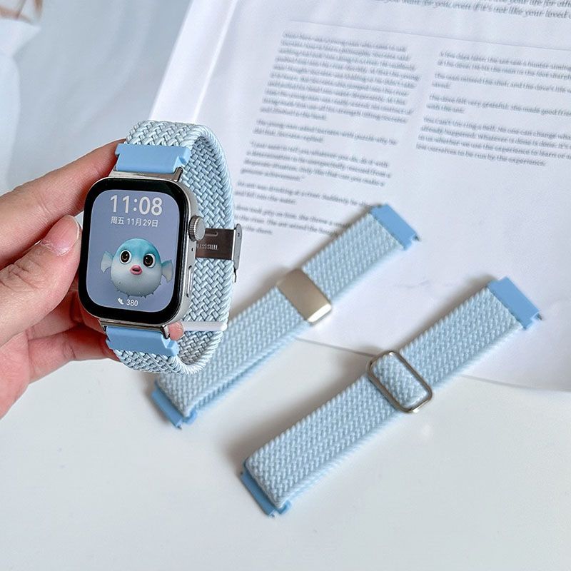 Thích hợp cho Huawei gt5 / gt4 Dây đeo đồng hồ watch5 / 4 / gt4pro Nylon Bện Mist Blue gt Vitality