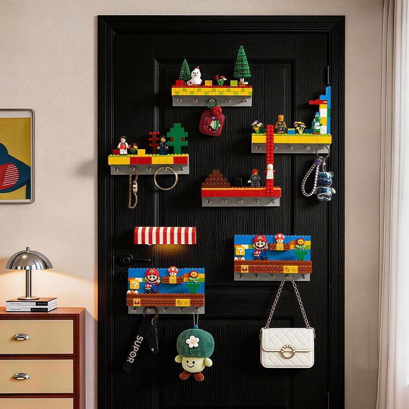 TQ~3D Key Holder Wall Mount - Creative Door Back Organizer, No Drilling Required, Wall Storage for E