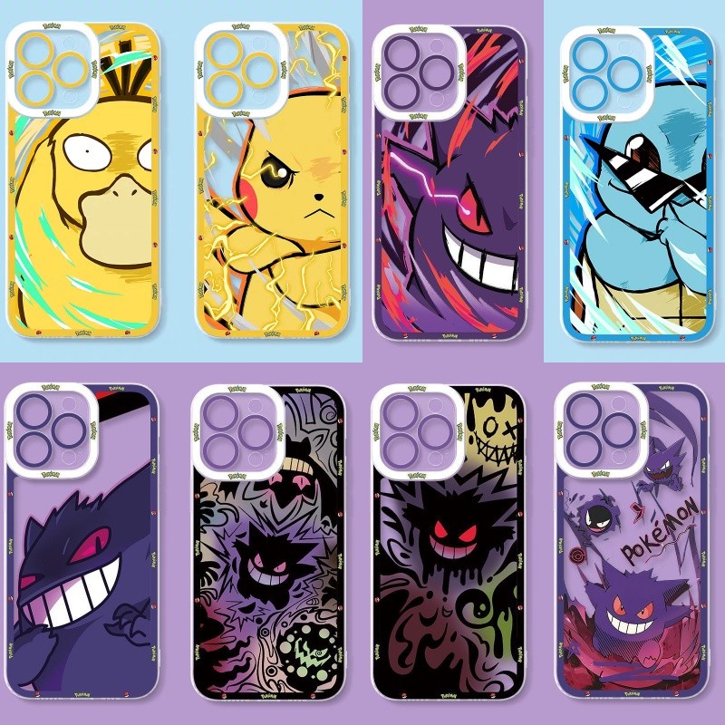 Ốp Điện Thoại Cho OPPO A38 A18 A57 A77S A79 A98 A78 A60 Reno 8 10 Pro Plus Vỏ Pokemon Pikachu Tím Ge