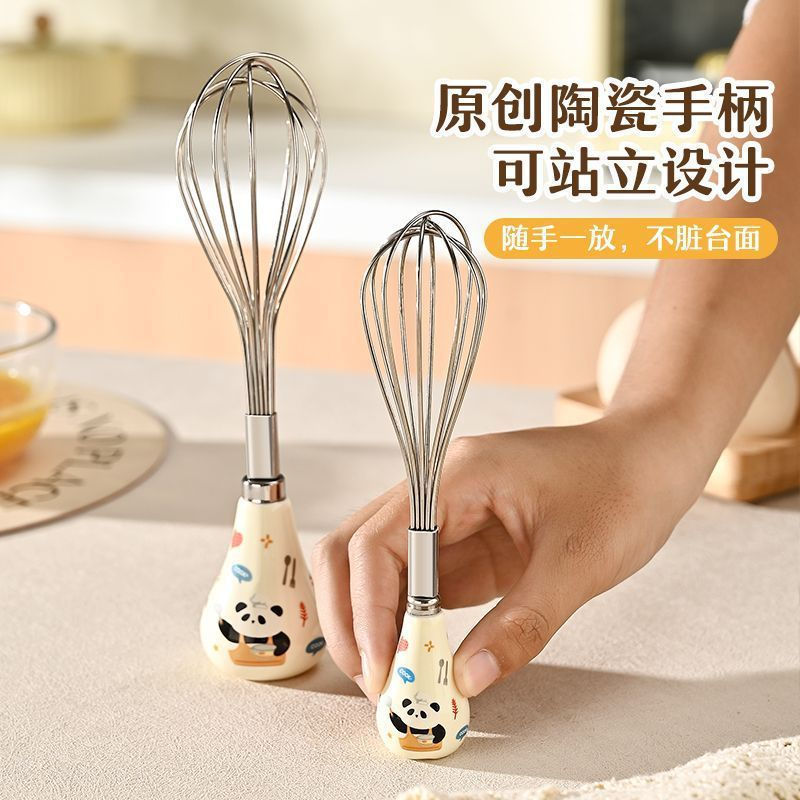 TQ~Food Grade304Stainless steel egg beater, manual egg whisk, mixing stick, egg stirrer, cream and e