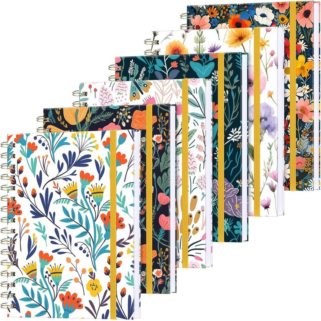 Fresh Floral A5 Double Coil Notebook Bìa cứng Dòng ngang Sổ tay trang bên trong