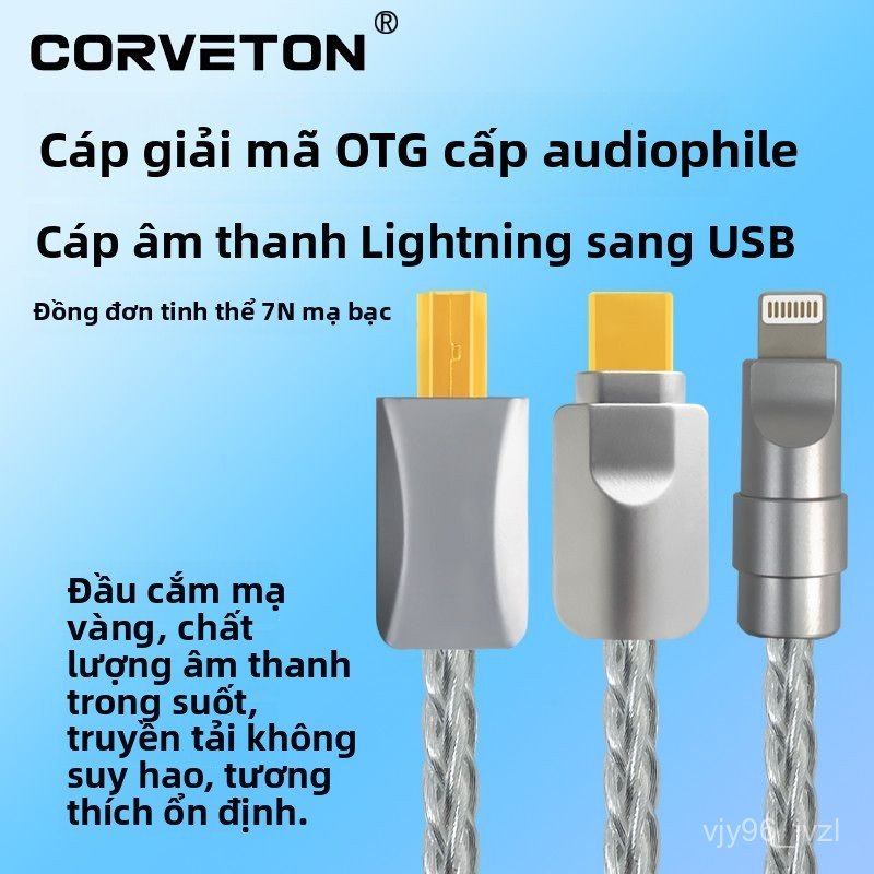 Cáp chuyển Lightning sang USB-C OTG hỗ trợ âm thanh DAC livestream cho iPhone chuyên dụng