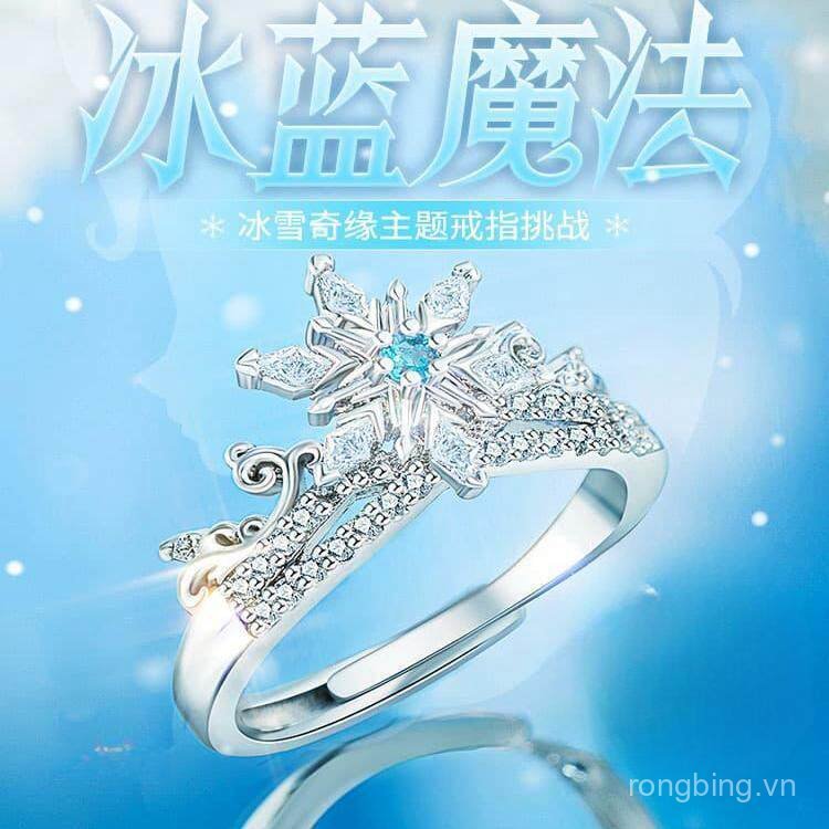 Frozen Ice Blue Magic Elsa Nhẫn Frozen Chủ Đề Công Chúa Elsa Nhẫn Có Thể Điều Chỉnh Quà Tặng Sinh Nh