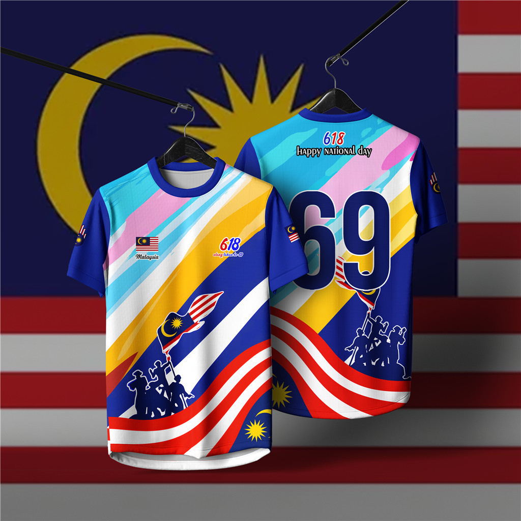 Ngày Jersey 2026 Cờ Malaysia In Jersey 1957 69 Ngày Độc Lập Ngày Độc Lập Nữ Tay Ngắn Áo Jersey Nam N