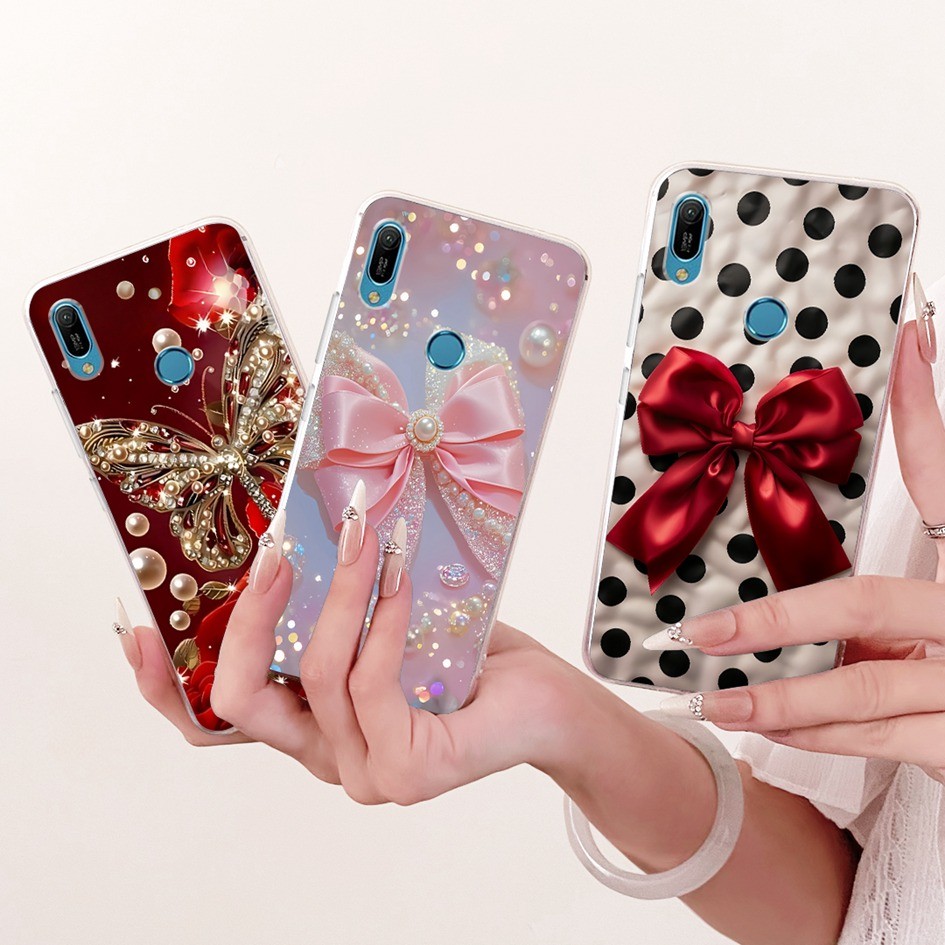 Dành Cho Huawei Y6 Y6s 2019 Ốp điện thoại MRD-LX1 MRD-LX3 Hình Bướm Xinh Đẹp Trong Suốt Silicon Mềm 