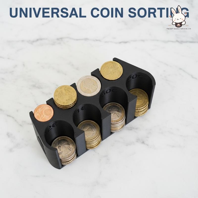 [Teh] Hộp đựng tiền xu Euro 2 Euro 1 Euro 50 Cent Hộp đựng thiết kế Boxpact cho tổ chức bàn máy tính