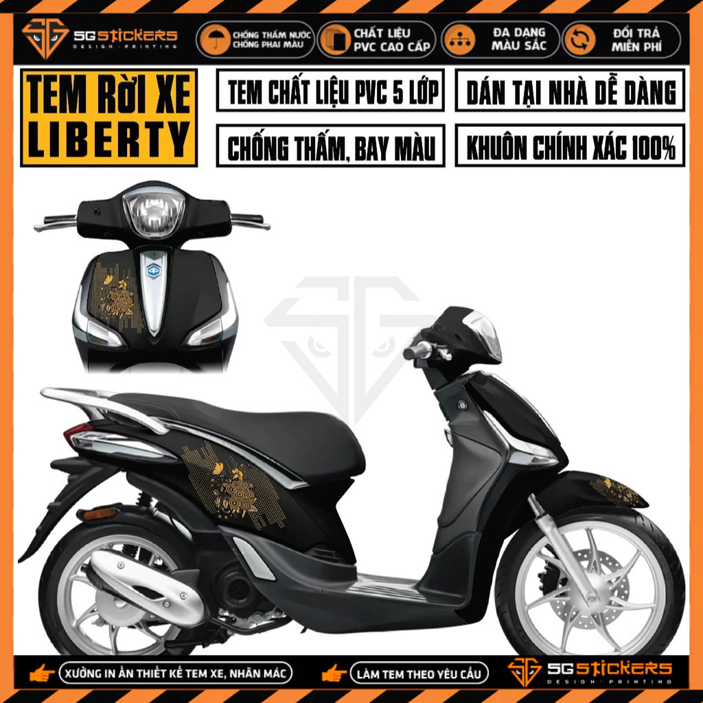 Tem Liberty Thiết Kế Magic | LBT-07 | Decal Dán Xe Máy Liberty 125 Chống Nước Bền Màu