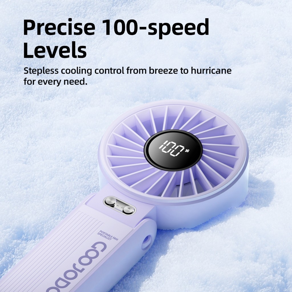 Quạt Goojodoq 4000mAh tốc độ cao Năng lượng mặt trời Quạt cầm tay Turbo100 Gear Wind có thể gập lại | BigBuy360 - bigbuy360.vn