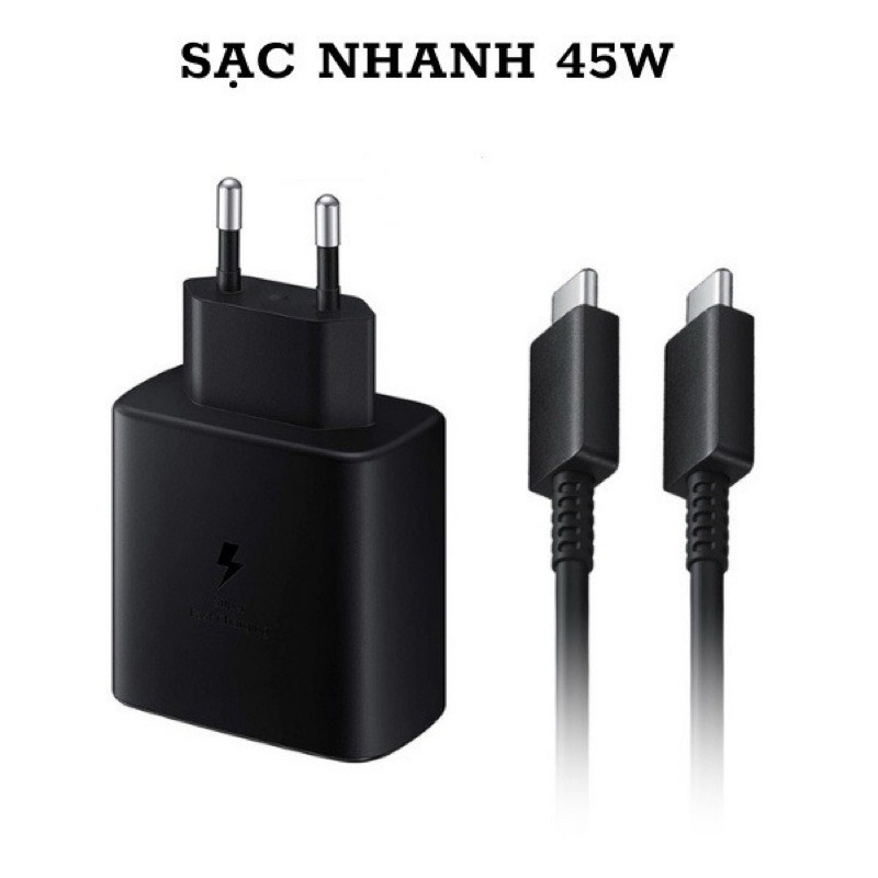 bộ Sạc nhanh SS 45W củ sạc cáp dây sạc nhanh type-c bảo hành 12 tháng lỗi 1 đổi 1