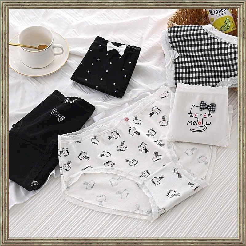 Combo 5 quần Hình Mèo xinh xắn cho bé gái, chất vải cotton- có size M-L ….HM1