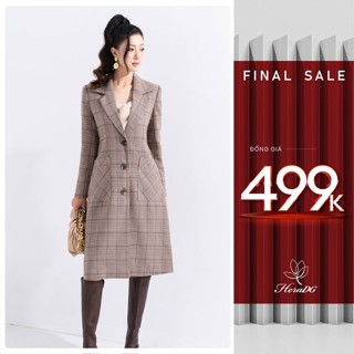 Áo khoác dạ nữ HeraDG dáng dài thiết kế túi kiểu dáng cổ hai ve thanh lịch, có túi ốp vuông ở hông WAMBB2004