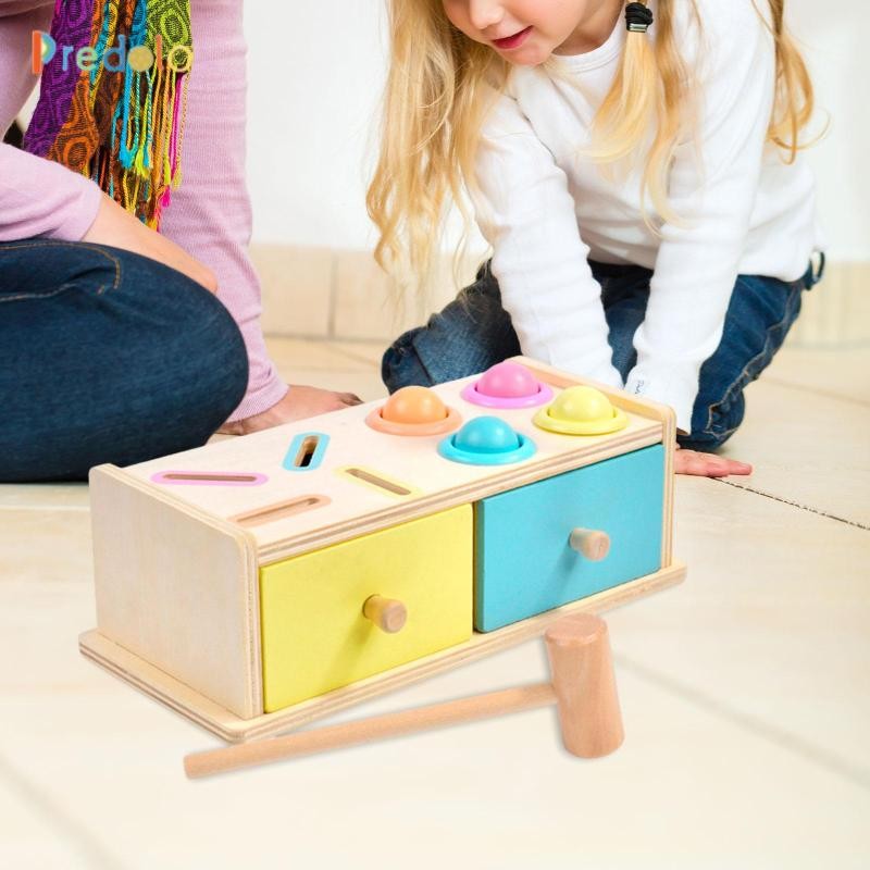 Predolo Ball Drop Box Đồ chơi Montessori Học tập sớm Phù hợp với Kỹ năng vận động Vật thể