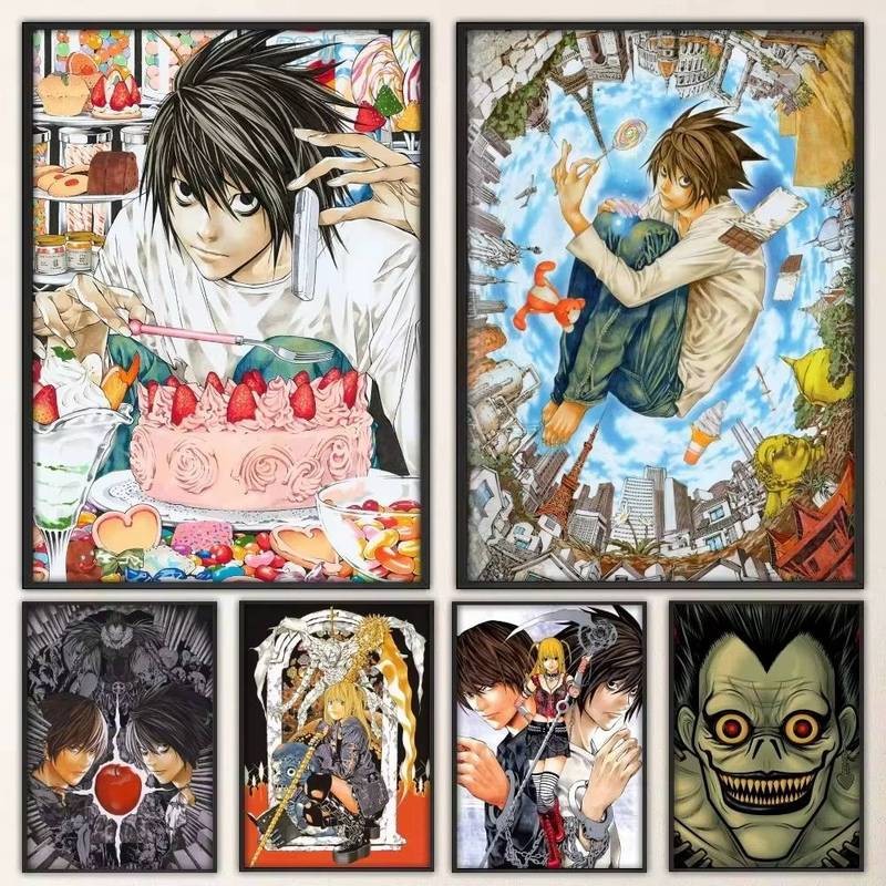 Death Note Anime Canvas Art Manga Poster Nghệ Thuật Treo Tường Cho Trang Trí Nhà Phòng Chơi Game