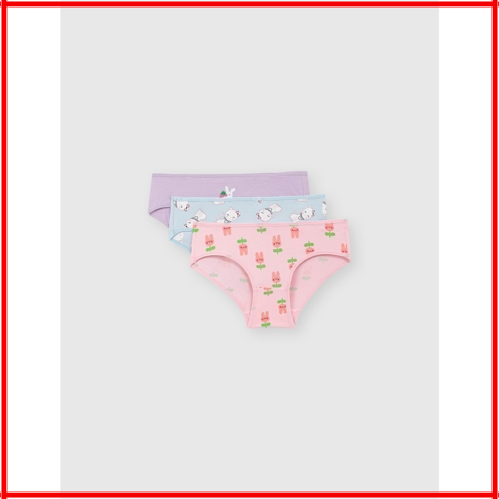 Combo 3 quần lót bé gái CANIFA 1US25A001 họa tiết cotton. Combo 3 chip bé gái  họa tiết cotton in hì
