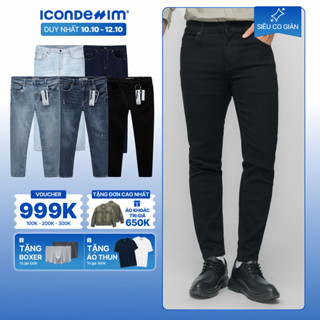 Quần jeans nam cao cấp ICONDENIM, quần bò smart fit tôn dáng , siêu co giãn 4 chiều, SMARTJEANS