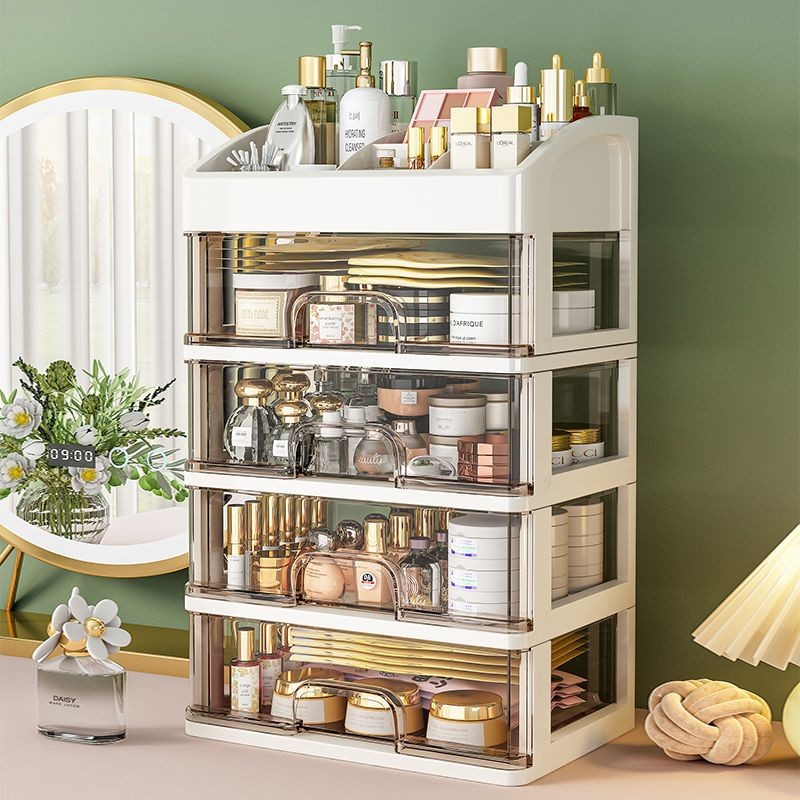 Máy Tính Để Bàn Hộp Bảo Quản Mỹ Phẩm Hộ Gia Đình Nhiều Lớp Ngăn Kéo Phong Cách ins Phong Cách Hộp Tr