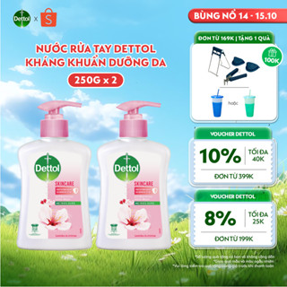 Combo 2 nước rửa tay Dettol kháng khuẩn dưỡng da, hương hoa anh đào - Chai 250g